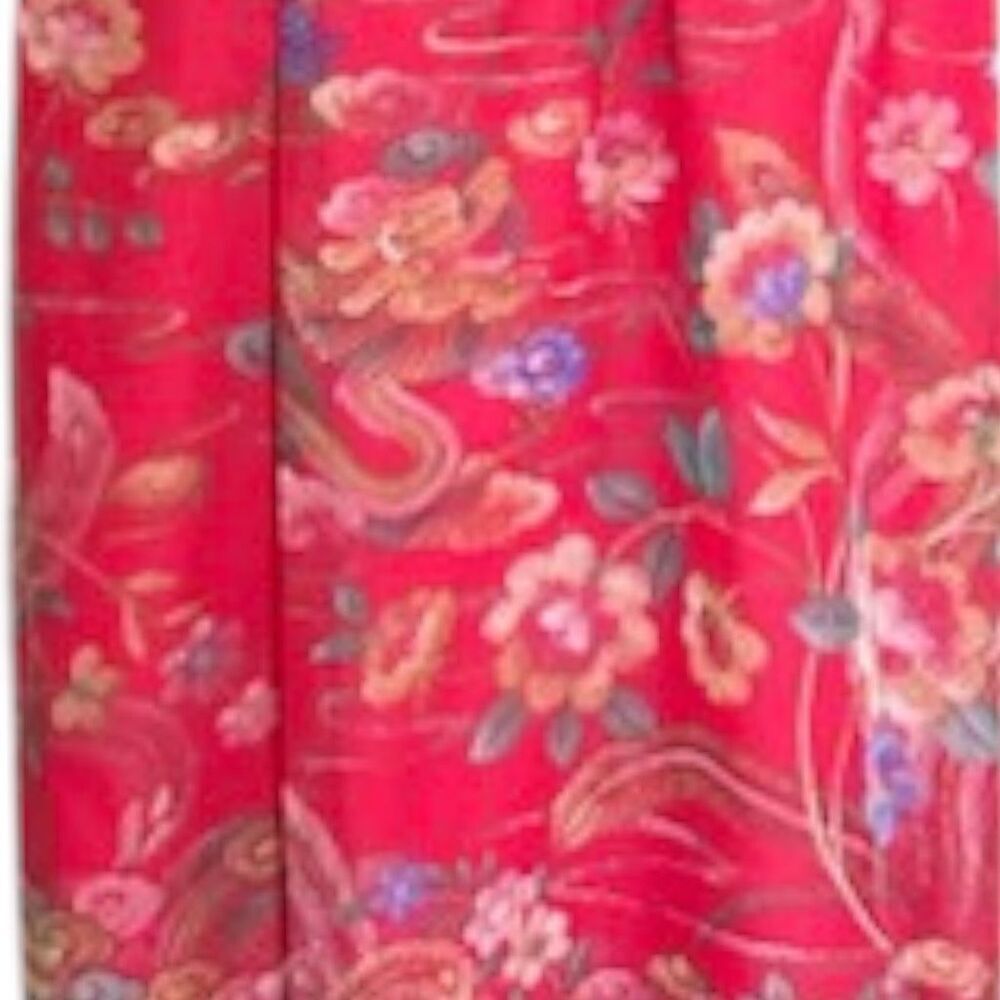 David Morris Vintage Spaghetti Strap Boho Floral Feather Pink Print‎ MIDI Dress - Picture 3 of 4